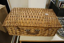 A PICNIC BASKET / HAMPER WITH CONTENTS, SIRRAM