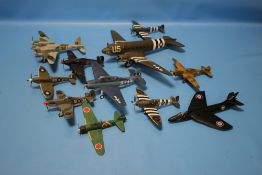 A COLLECTION OF CORGI MODEL AIRCRAFT OF MILITARY TYPES