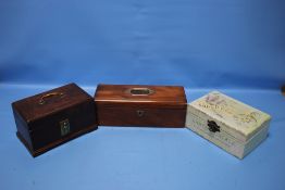 A SMALL GEORGIAN BOX ALONG WITH TWO OTHERS