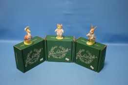 THREE BESWICK BEATRIX POTTER FIGURES - TOM KITTEN, PETER RABBIT AND JEMIMA PUDDLEDUCK