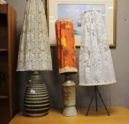 THREE RETRO TABLE LAMPS