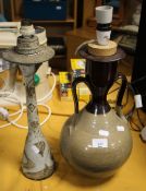 TWO STUDIO POTTERY LAMP BASES
