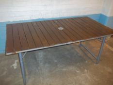 A LIME POLISHED FOLDING IKEA GARDEN TABLE