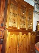 A SOLID PINE WELSH DRESSER DISPLAY UNIT, 153 CM WIDE