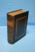 THE UNIVERSAL FAMILY BIBLE, HENRY BROWN, SCOTT, KITTO, CLERK & CO., LEATHER BINDING IN GOOD