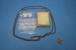 A VICTORIAN YELLOW METAL GUARD CHAIN