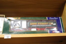 A BOXED CORGI EDDIE STOBART WAGON AND ANOTHER WITH PART CONTENTS