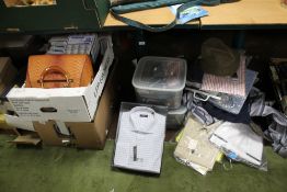 A QUANTITY OF GENTS SHIRTS, NEW AND UNOPENED MIELE, DOUBLE 2 ETC, BOX OF TIES, BOX OF BELTS,