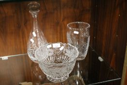 THREE PIECES OF CUT GLASS