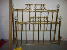 A BRASS DOUBLE SIZE BED SURROUND FRAME