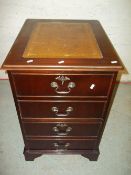 A REPRODUCTION LEATHER INLAID TWO DRAWER FILING CABINET - LOCKING