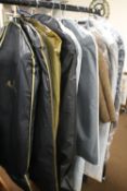 A QUANTITY OF GENTS CLOTHING TO INCLUDE SUITS, CROMBIE OVERCOAT, AQUASCUTUM SUIT AND COAT, TWO
