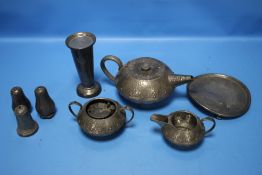 A SMALL COLLECTION OF PEWTER