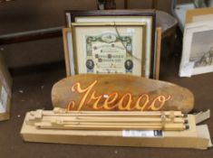 A QUANTITY OF PICTURES AND AN EASEL