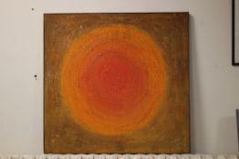 ABSTRACT ART OIL ON WOOD TITLED 