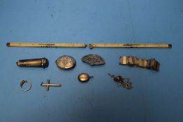 TWO VICTORIAN HALLMARKED SILVER LOCKETS BOTH BIRMINGHAM 1886 ALONG WITH VARIOUS SILVER AND WHITE