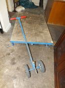 A LARGE FLATBED TROLLEY 120 CM X 81 CM
