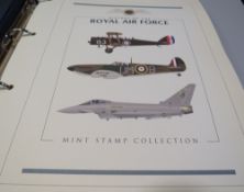 HISTORY ROYAL AIR FORCE MINT STAMP COLLECTION CONTAINED IN A FOLDER, COMPRISING THREE LIMITED