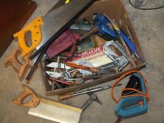 A BOX OF HANDTOOLS ETC