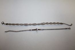 TWO SILVER BRACELETS, APPROX WEIGHT 10.3 G