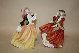 TWO ROYAL DOULTON FIGURES 'AUTUMN BREEZES' HN2131 AND 'TOP O THE HILL' HN1834
