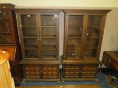 A PAIR OF 'YOUNGER & SONS' GLAZED BOOKCASES H-184 W-102 CM (2)