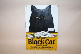A REPRODUCTION ENAMEL ADVERTISING SIGN FOR BLACK CATS CIGARETTES