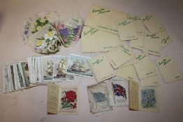 A COLLECTION OF CIGARETTE CARDS TO INCLUDE SILK EXAMPLES