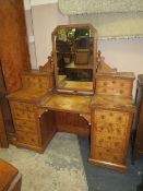 A VICTORIAN AESTHETIC INLAID DRESSING TABLE W-150 CM A/F