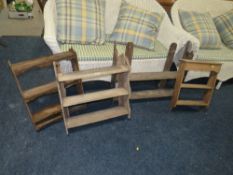 FOUR ASSORTED VINTAGE HANGING SHELVES