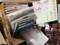 A TRAY AND TWO CASES OF VINTAGE LP RECORDS, 78S ETC., TO INCLUDE CLASSICAL EXAMPLES
