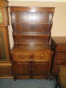 AN OAK LINENFOLD DRESSER H-178 W-95 CM