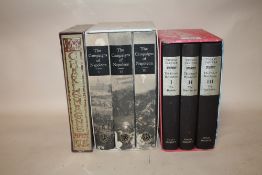 SEVEN FOLIO SOCIETY BOOKS TO INCLUDE 'CAMPAIGNS OF NAPOLEON' THREE BOOK SET, THOMAS CARLISLE 'THE