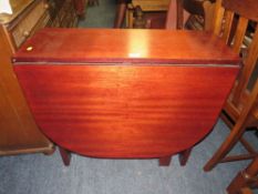 A MODERN DROPLEAF TABLE AND FOUR MAHOGANY CHAIRS