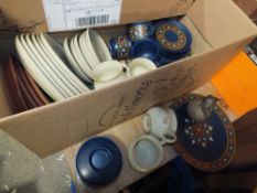 A TRAY OF DENBY STONEWARE AND WEST GERMAN WINTERLING CHINA
