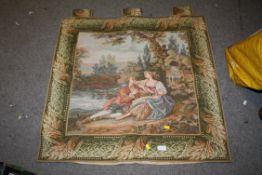 A VINTAGE TAPESTRY WALL HANGING 88 x 89 cm