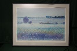 TWO LARGE FRAMED AND GLAZED PRINTS TO INCLUDE EMERALD COAST I A/P SIGNED LOWER RIGHT, TOGETHER