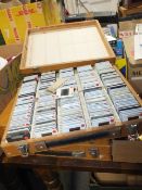 THREE BOXES OF 35MM SLIDES TOGETHER WITH A QUANTITY OF TRAIN POSTCARDS