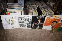 THREE BOXES OF ASSORTED LP RECORDS TO INCLUDE JAZZ, FILM SCORES ETC.
