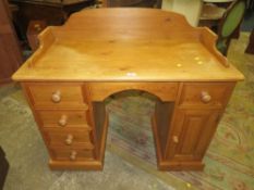 A PINE TRAY TOP TWIN PEDESTAL WASHSTAND/DESK H-96 CM W-106 CM
