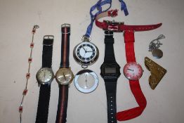 A COLLECTION OF WRIST AND POCKET WATCHES TO INCLUDE A STRAD GENIVE DATE WRIST WATCH, INGERSOLL