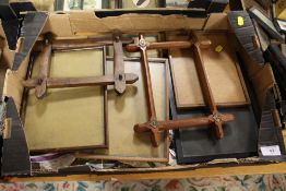 A TRAY OF SMALL PICTURE FRAMES TO INCLUDE CROSS FRAMED EXAMPLES