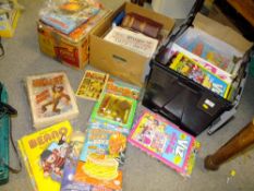 A LARGE COLLECTION OF VINTAGE COMICS AND ANNUALS TO INCLUDE BULLET COMICS, BEANO COMICS AND WAR