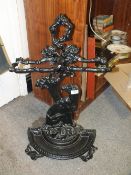 A CAST METAL STICK STAND IN THE STYLE OF COALBROOKDALE