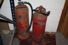 TWO VINTAGE FIRE EXTINGUISHERS A/F