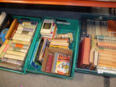THREE TRAYS OF VINTAGE BOOKS (PLASTIC TRAYS NOT INCLUDED)