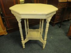 AN EDWARDIAN PAINTED OCTAGONAL TABLE