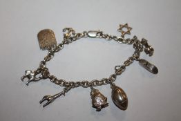 A SILVER CHARM BRACELET, APPROX WEIGHT 21.5 G