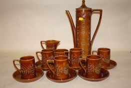 A PORTMEIRION TOTEM PATTERN COFFEE SET BY SUSAN WILLIAMS ELLIS