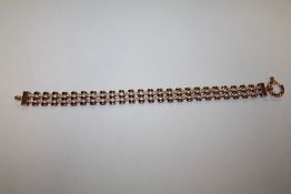 A SILVER ROSE GILT LADIES BRACELET, APPROX WEIGHT 20.4 G